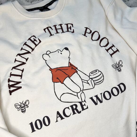Disney Winnie the Pooh 100 Acre Wood Tan Crewneck Sweatshirt Medium - Picture 2 of 6